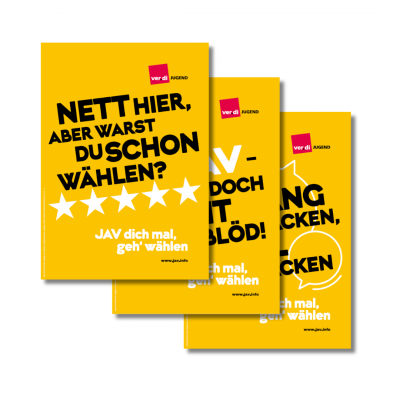 Plakate zur JAV-Wahl